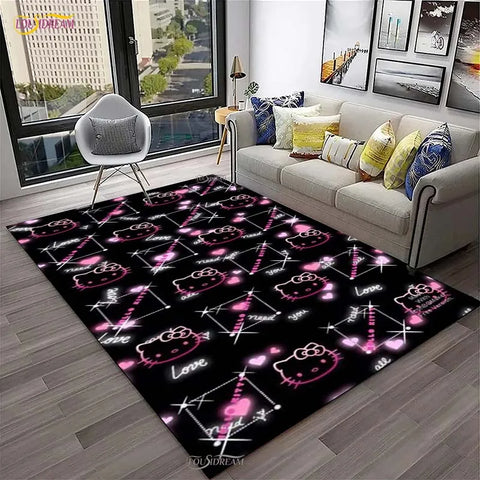 Navak Carpet Hello Kitty kawaii Cartoon Anime Carpet for Living Room Bedroom Rug Kitchen Door Kids Un-slip Floor Mat Alfombra Birthday gift