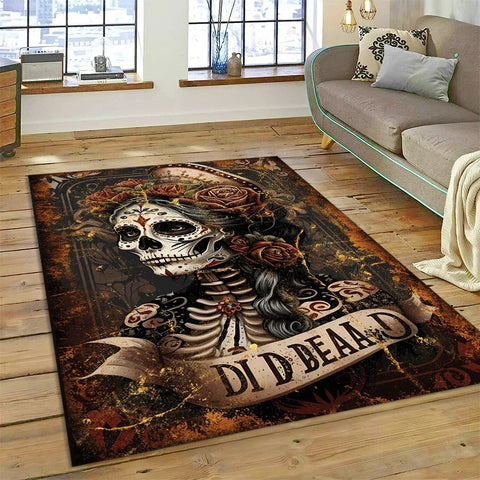 Navak Carpet Horror Skull Girl Dead Gothic Undead Female Carpet Rug for Home Living Room Bedroom Sofa Doormat Decor,Kid Area Rug Non-slip Mat