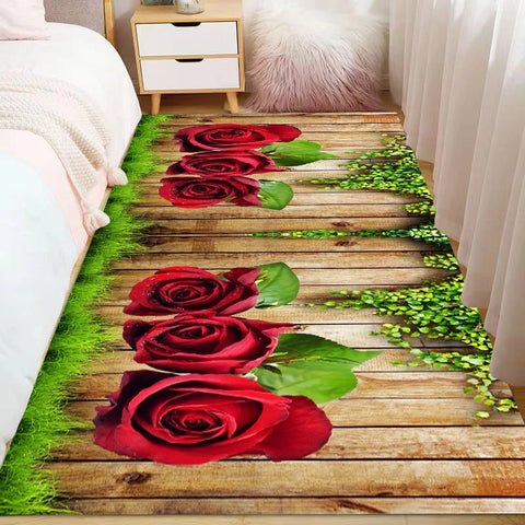 Navak Carpet Ins Style Beautiful Flowers Carpet Living Room Sofa Bedroom Study Kitchen Entrance Door Mat Non-slip Light Luxury Home Decor Rug