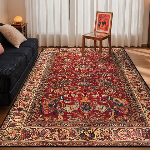 Navak Carpet Persian Style Retro Decoration Home Living Room Rug Large Size Non-slip Entrance Door Mats Easy Cleaning Soft Bedroom Carpet