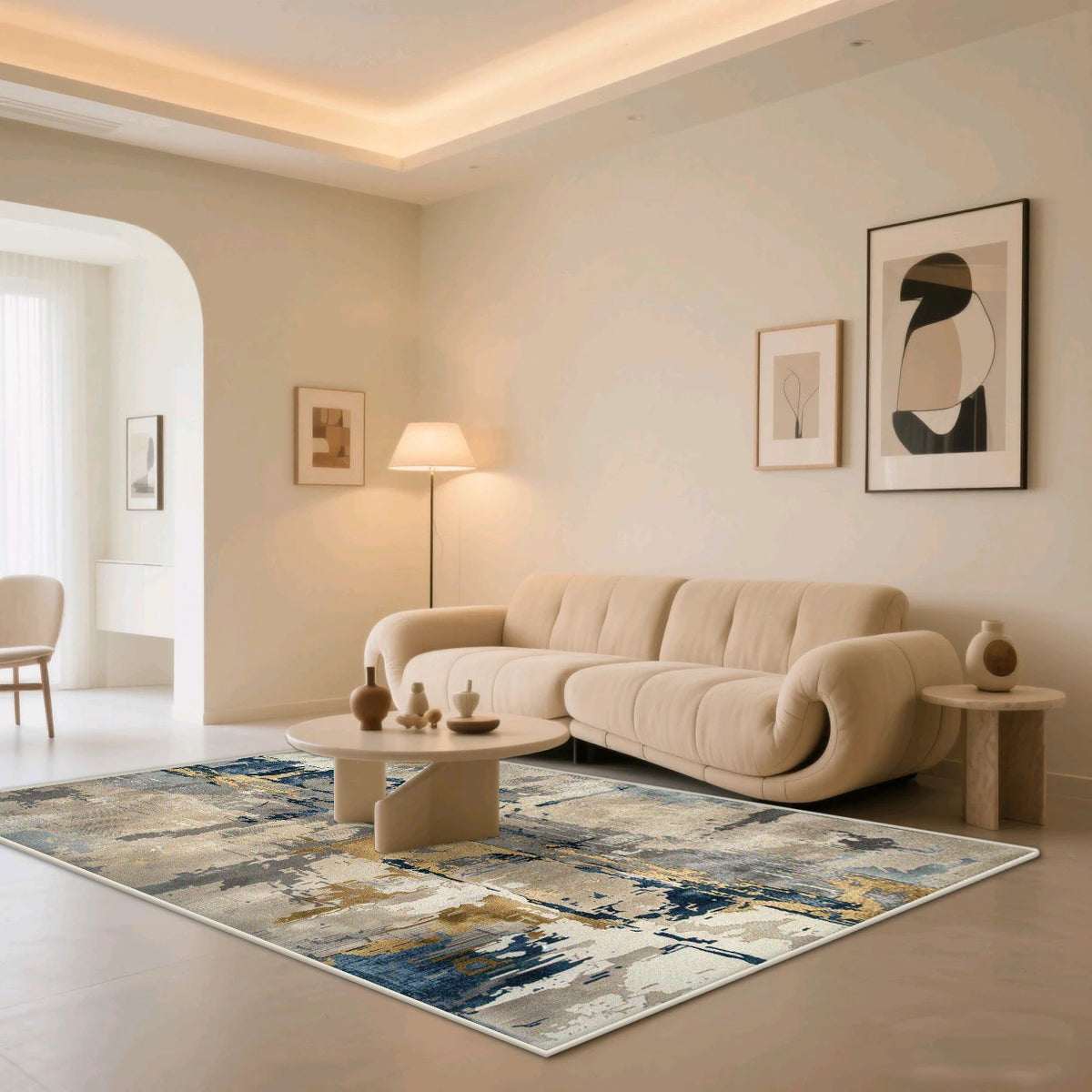 Navak Carpet Art Style Abstract Soft Bedroom Decoration Carpet Big Size Non-slip Sofa Table Mat Foldable Machine Washable Living Room Rugs