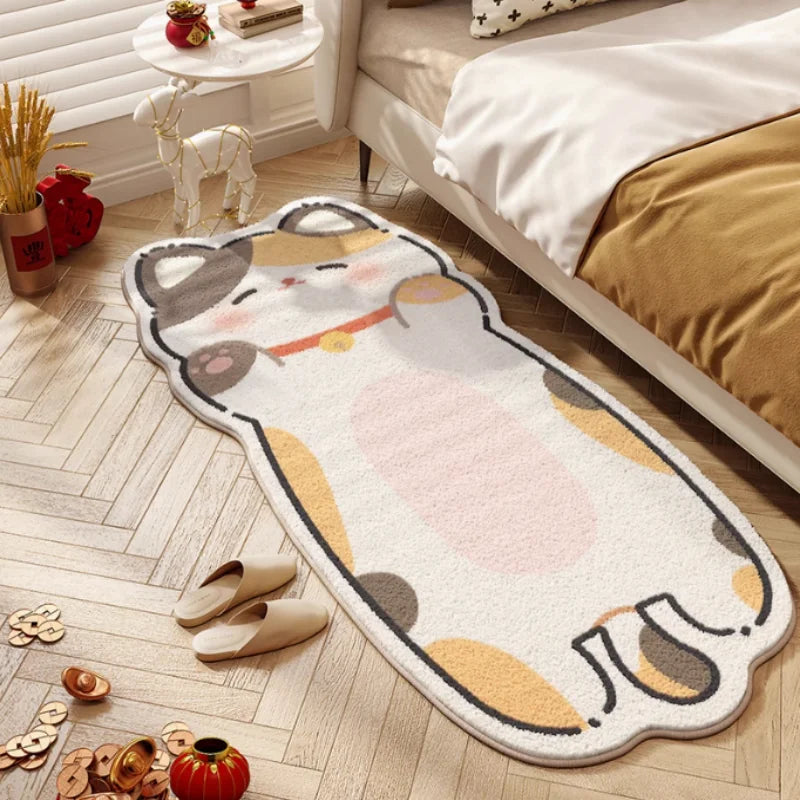 Navak Carpet Exclusive Picks Modern Cartoon Cat Faux Cashmere Rug - Soft Kids Carpet for Bedroom, Sofa, Living Room, Playroom, Cozy Home Decor