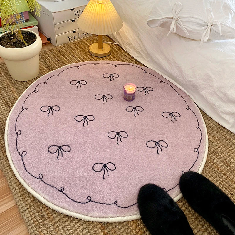 Navak Carpet Exclusive Picks Cute Wind Carpet Children's Room Round Floor Cushion Checkroom Dressing Foot Cushion Bedroom Bedside Round Rug Home Decor