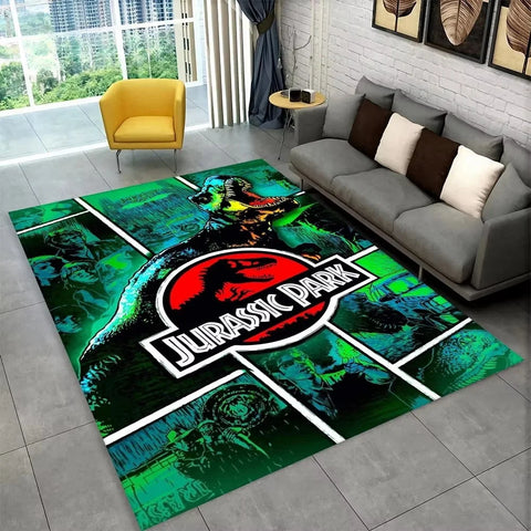 Navak Carpet 3D J-Jurassic Park Dinosaur Carpet Large Area Rug Bedroom Kids’ Playroom Floor Mat Non-Slip Living Room Decor Fun Sofa Accent