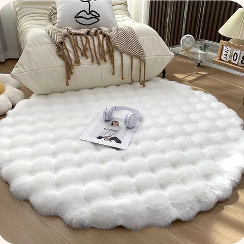 Navak Carpet Nordic Round Carpets for Living Room Plush Floor Mat  Soft Area Rugs  Bedroom Bedside Fluffy Mat Non Slip Shaggy Rug Room Decor
