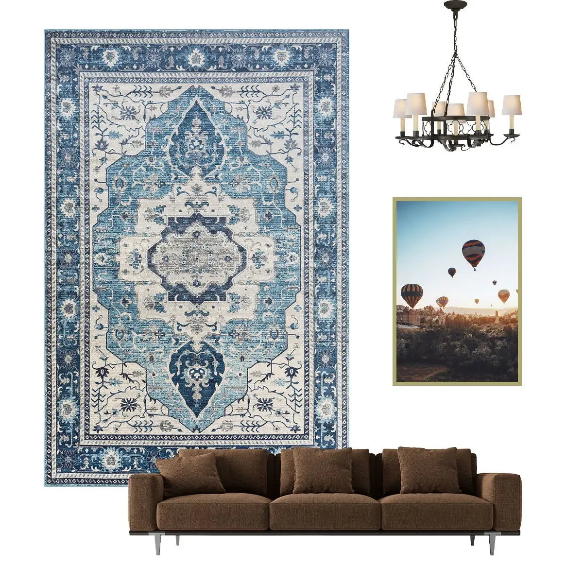 Navak Carpet Nordic Ethnic Style Retro Carpet Living Room Decoration Carpets Home Bedroom Non-slip Rug Persian Court Pattern Large Area Mat