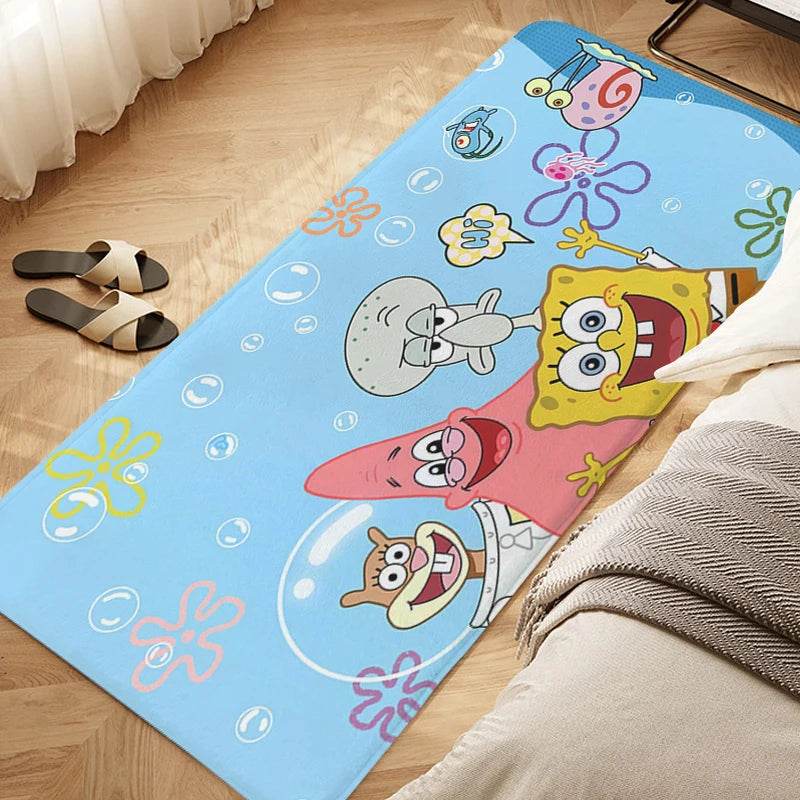 Navak Carpet Sleeping Room Floor Carpet D-SpongeBobs Cute Kitchen Waterproof Bathroom Mat Non-slip Custom Doormat Entrance Door Hallway Rug