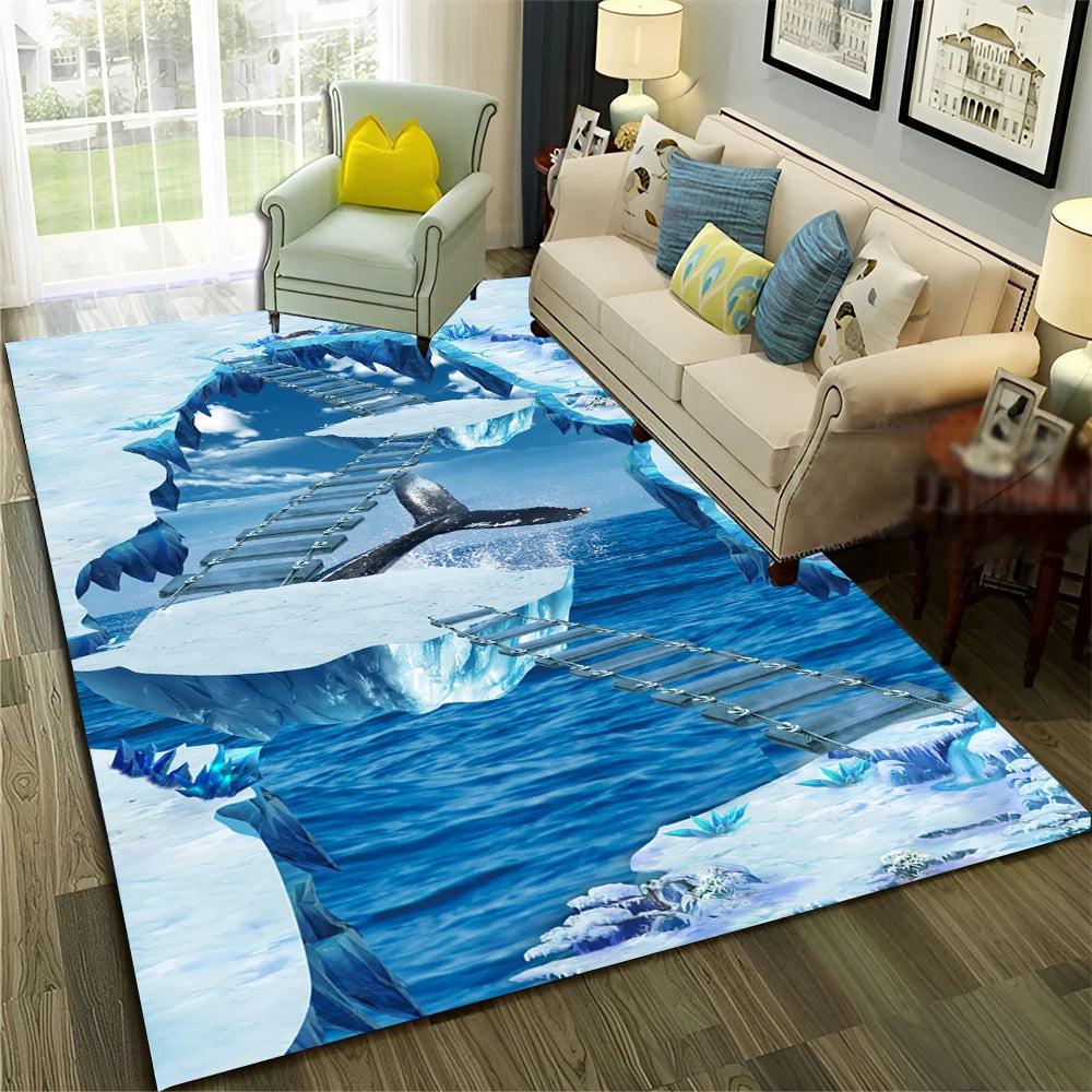 Navak Carpet 3D Illusion Vision Hallucination HD Carpet Rug for Home Living Room Bedroom Sofa Doormat Decor,Child Area Rug Non-slip Floor Mat