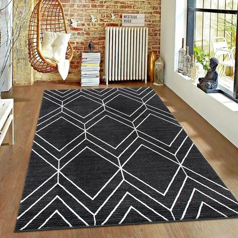 Navak Carpet Brown Geometric Living Room Carpet Nordic Minimalist Art Rug for Hotel Homestay Retro American Style Decor Non Slip Floor Mat
