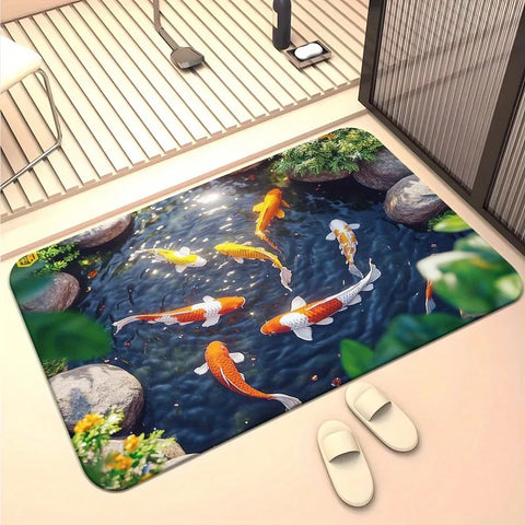 Navak Carpet 1PC 3D pattern Landscape Door Mats Kitchen Rugs Non-Slip Pop design Bathroom Rugs Bath Mat Carpet for Home Sink Laundry Decor