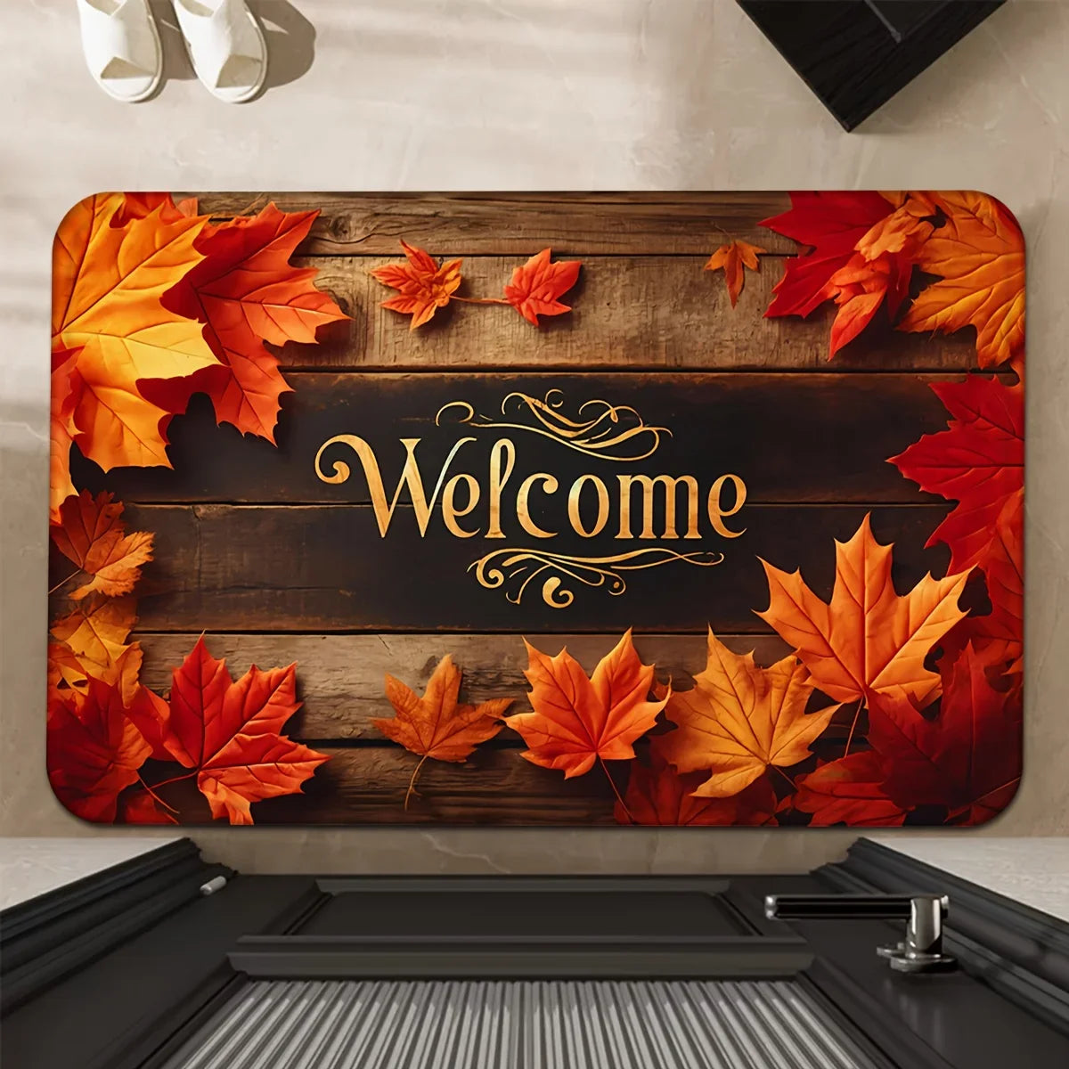 Navak Carpet Autumn Maple Leaves Welcome Door Mats Home Decor Kitchen Hallway Balcony Rugs Carpet for Living Room Thanksgiving Decorations