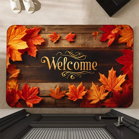 Navak Carpet Autumn Maple Leaves Welcome Door Mats Home Decor Kitchen Hallway Balcony Rugs Carpet for Living Room Thanksgiving Decorations