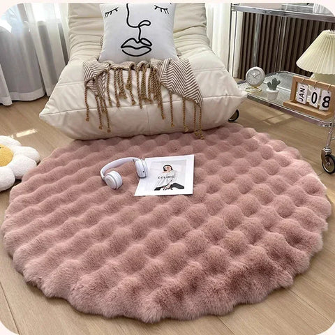 Navak Carpet Nordic Round Carpets for Living Room Plush Floor Mat  Soft Area Rugs  Bedroom Bedside Fluffy Mat Non Slip Shaggy Rug Room Decor