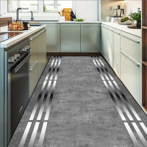 Navak Carpet Modern Geometric Corridor Carpet Kitchen Decor Non-slip Runner Rugs Bathroom Passageway Entrance Door Mat Hotel Lobby Long Rugs