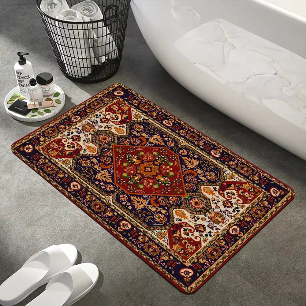 Navak Carpet Turkey Persian Bohemian Room Mats Anti-slip Absorb Water Long Strip Cushion Bedroon Mat Welcome Doormat