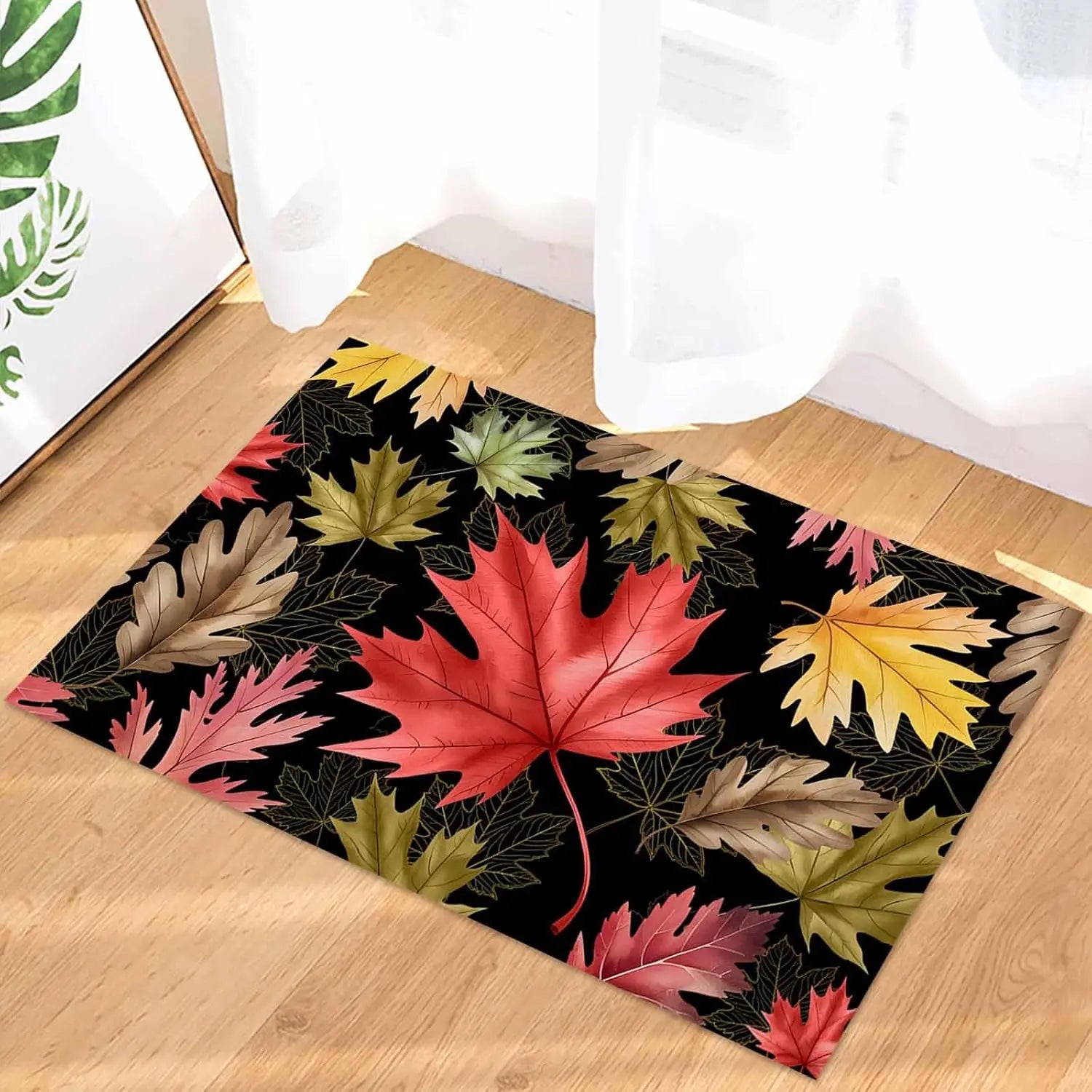 Navak Carpet Fall Maple Leaves Welcome Entrance Doormat Home Decor Kitchen Corridor Balcony Rugs Front Door Mat Bath Non-Slip Floor Mat