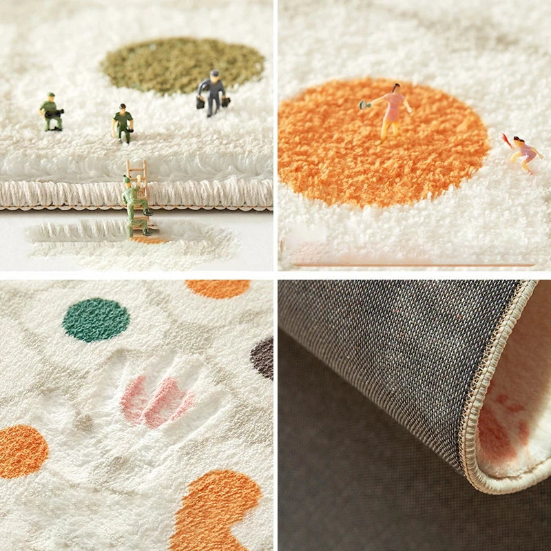 Navak Carpet Egg Flower Smile Non-Slip Flower Floor Rug Round Shape Entrance Doormat Carpet Absorbent Bathmat For Bed Room Bedside Mats Rug