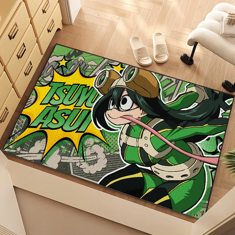 Navak Carpet anime My h-Hero Academia Tsuyu Asui small carpet Rug Home Decor Bedroom hogar Mat Hallway Balcony Entrance Doormat Decoration
