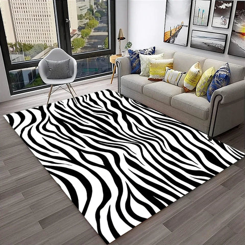 Navak Carpet Exclusive Picks Facecloth Carpet Zebra Striped Carpet Soft And Cozy Mute Bedroom Living Room Checkroom Sofa Bedside Decor Home Decoration