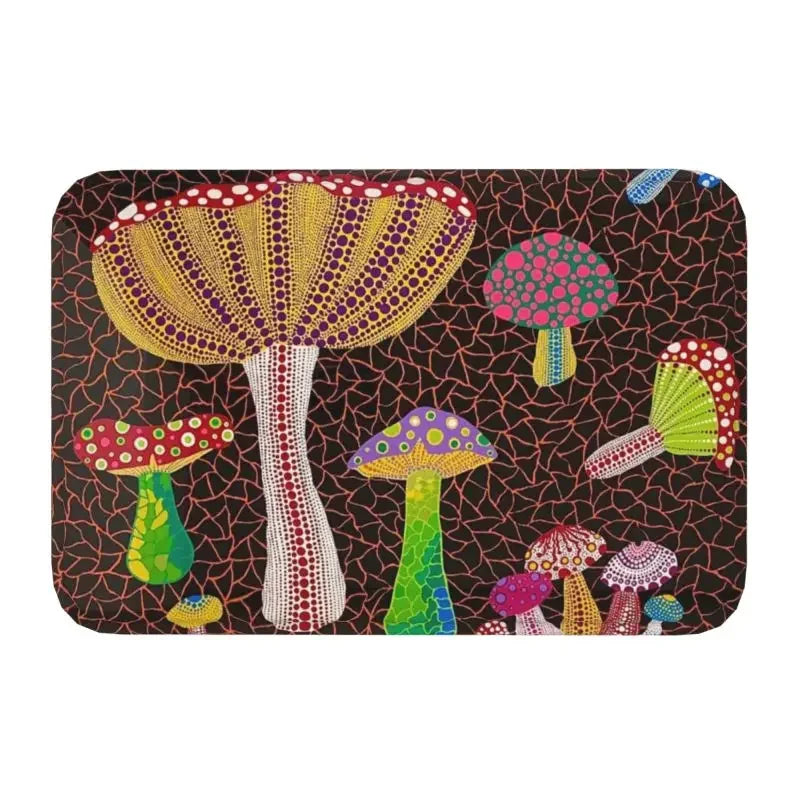 Navak Carpet Custom Yayoi Kusama Abstract Painting Doormat Non-Slip Entrance Bathroom Kitchen Door Floor Mat Garage Rug Carpet Footpad