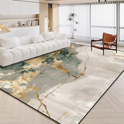 Navak Carpet Luxury White Marble Carpet for Living Room Nordic Gold Decoration Home Tapis Non-slip Washable Rugs for Bedroom Ins Floor Mat 러그