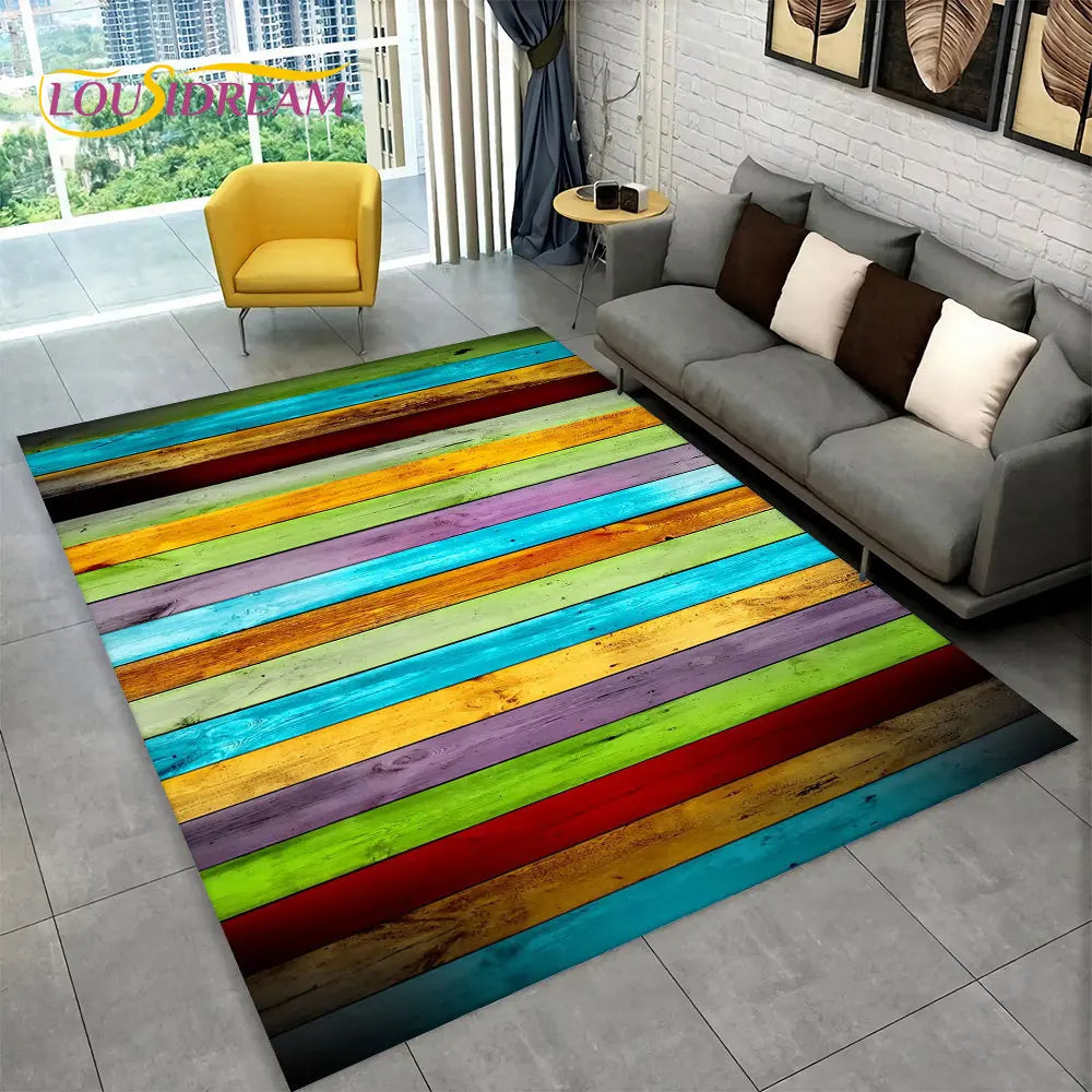 Navak Carpet 3D HD Wood Grain Retro Area Rug Large,Carpet Rug for Home Living Room Kids Bedroom Sofa Doormat Decor,Kitchen Non-slip Floor Mat