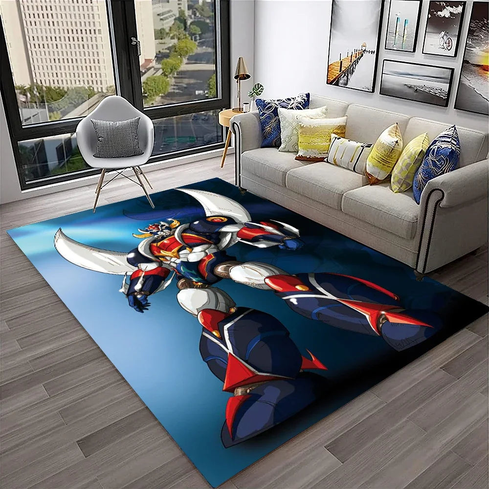 Navak Carpet 3D Cartoon UFO Robot Grendizer Anime Carpet Rug for Home Living Room Bedroom Sofa Doormat Decor,kids Area Rug Non-slip Floor Mat