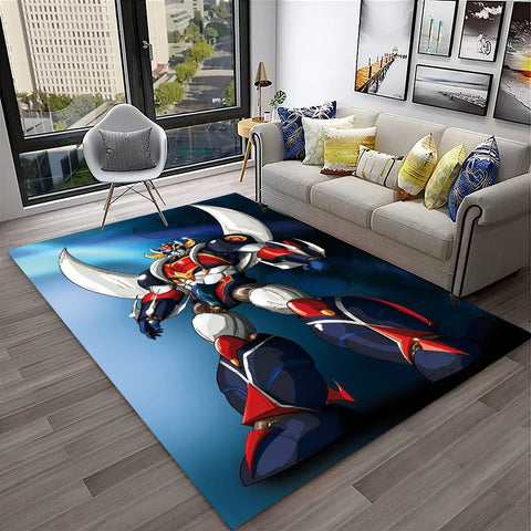 Navak Carpet 3D Cartoon UFO Robot Grendizer Anime Carpet Rug for Home Living Room Bedroom Sofa Doormat Decor,kids Area Rug Non-slip Floor Mat