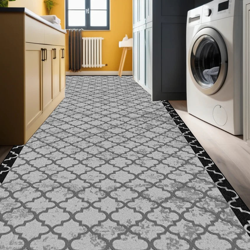 Navak Carpet Modern Geometric Corridor Carpet Kitchen Decor Non-slip Runner Rugs Bathroom Passageway Entrance Door Mat Hotel Lobby Long Rugs
