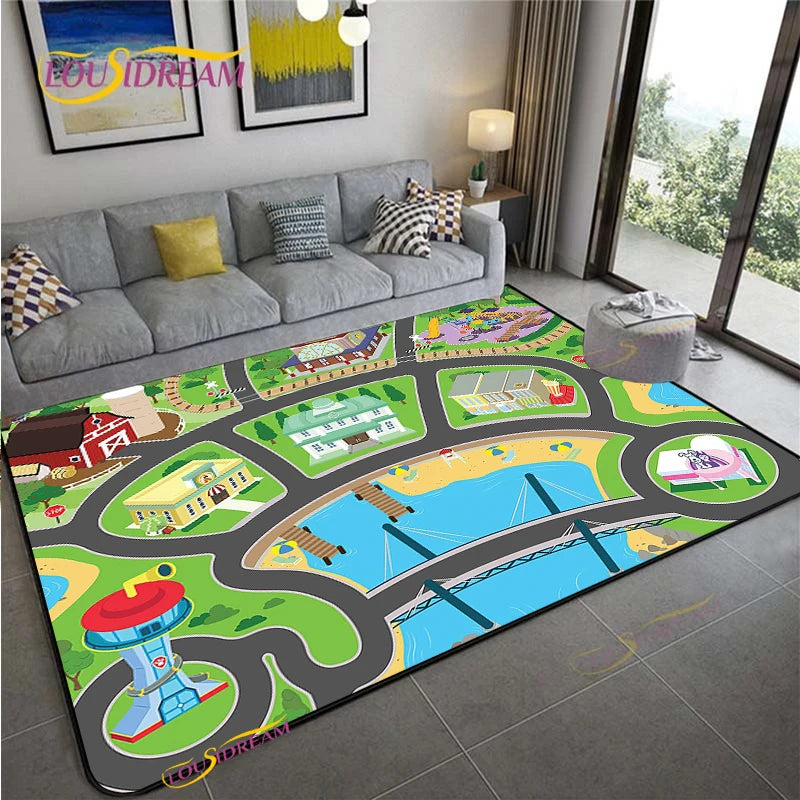 Navak Carpet Alfombra Road Traffic Rout Map Carpet Living Room Sofa Coffee Table Bedroom Rugs Kitchen Kid Play Anti-slip floor Mat Home Decor