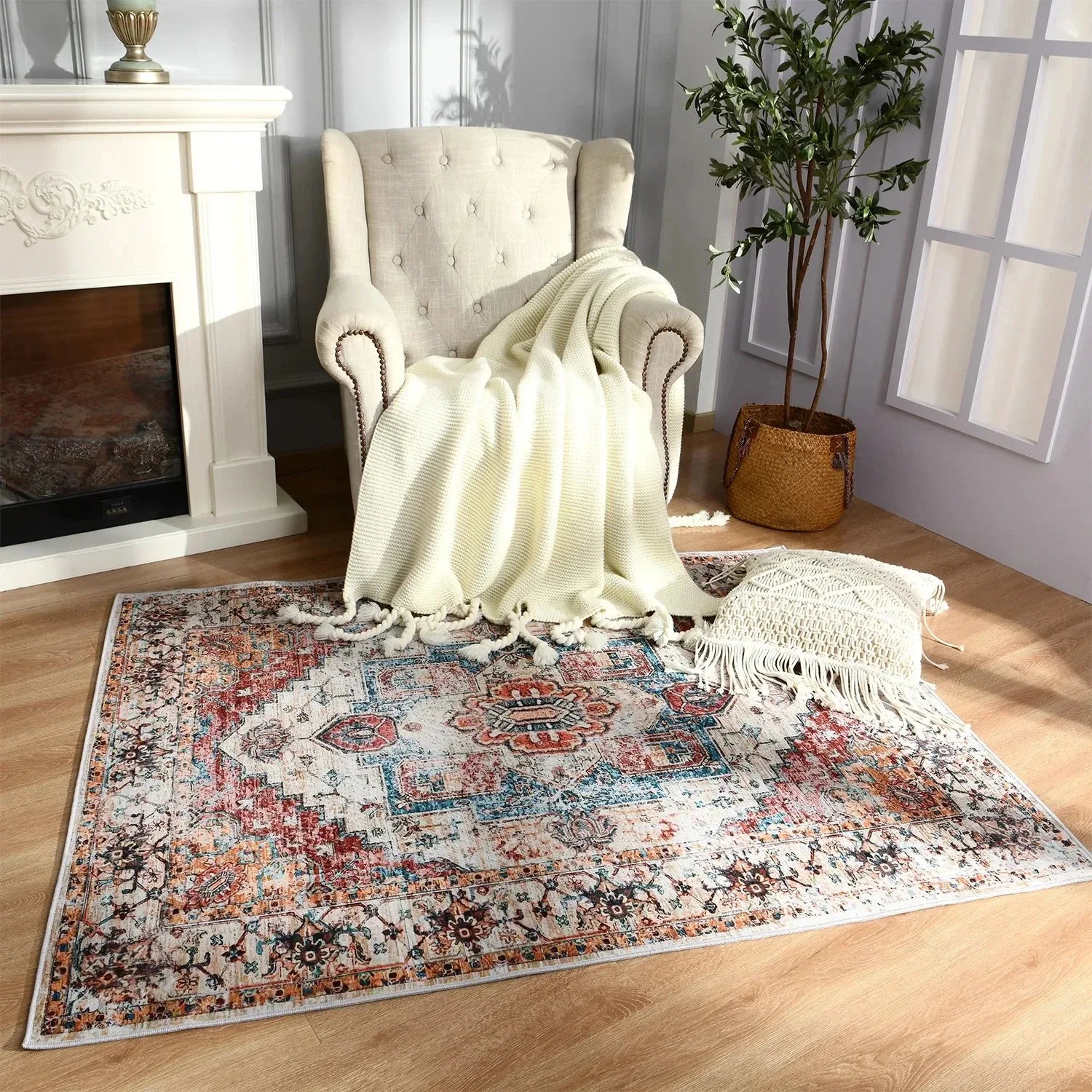 Navak Carpet Turkish Persian Rug for Retro Ethnic Living Room and Bedroom Large Area Decor