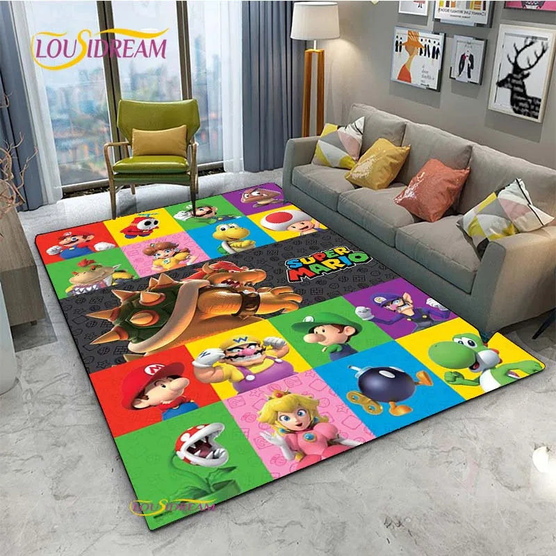 Navak Carpet Mario Cartoon Anime Carpet for Living Room Bedroom Cute Rugs Table Kitchen Door Kids Un-slip Floor Mats Alfombra Birthday gift