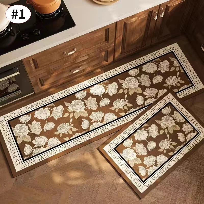 Navak Carpet Exclusive Picks American Light Luxury Water-absorbent Non-slip Dirt-resistant Foot Mat Vintage Crystal Velvet Kitchen Doorway Carpet