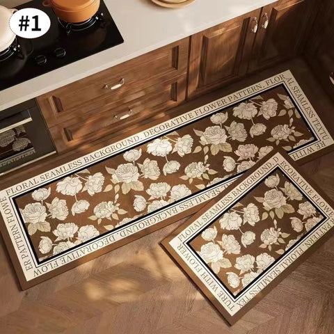 Navak Carpet Exclusive Picks American Light Luxury Water-absorbent Non-slip Dirt-resistant Foot Mat Vintage Crystal Velvet Kitchen Doorway Carpet