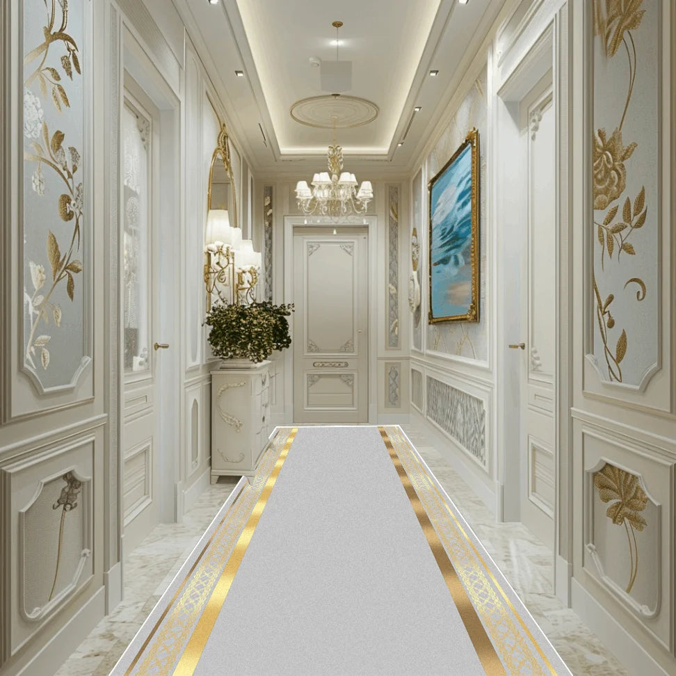 Navak Carpet Hallway Carpet Light Luxury European Long Corridor Carpet Stairway Decoration Home Floor Mats Runner Customizable Aisle Rug