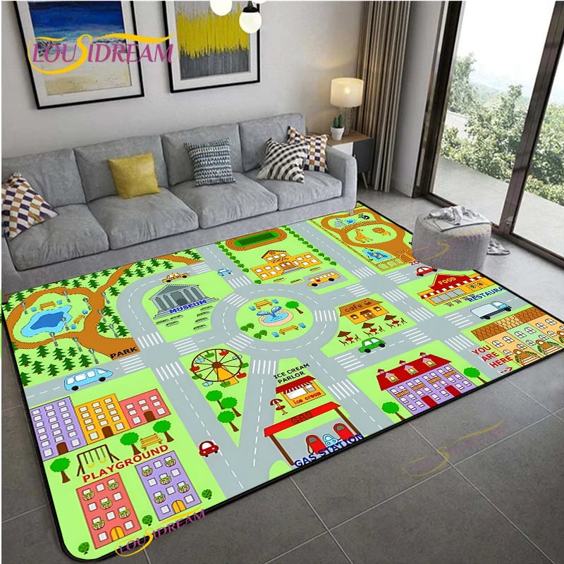 Navak Carpet Alfombra Road Traffic Rout Map Carpet Living Room Sofa Coffee Table Bedroom Rugs Kitchen Kid Play Anti-slip floor Mat Home Decor