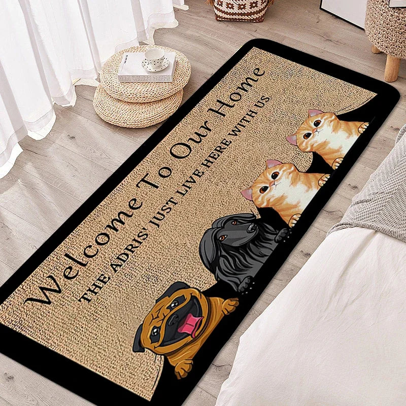 Navak Carpet Carpet for Bedroom Lovely Pet Foot Mat Cat Dog Entrance Doormat Custom Living Room Hallway Bathroom Rug Kitchen Accessories