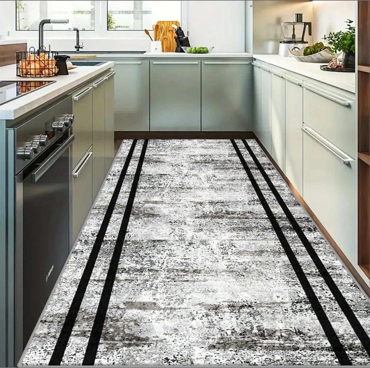 Navak Carpet Modern Geometric Corridor Carpet Kitchen Decor Non-slip Runner Rugs Bathroom Passageway Entrance Door Mat Hotel Lobby Long Rugs