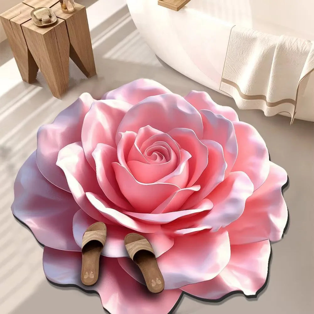 Navak Carpet Special-shaped Flower Carpet Non-slip Soft Bathroom Floor Mat 60x60cm Absorbent Door Gasket for Living Room Tea Table Bedside