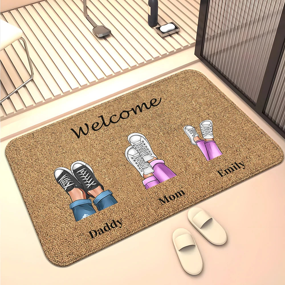 Navak Carpet Family Members Home Living Room  Sofa Door Mat Decoration Anti Slip Floor Mat Cute Rug  Door Mat Carpet  Area Rug  Kawaii Rug