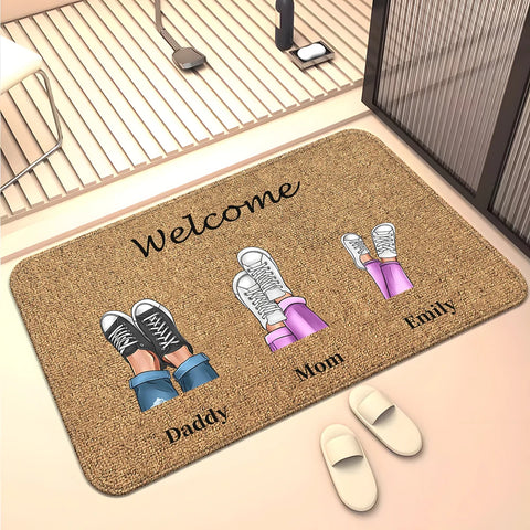 Navak Carpet Family Members Home Living Room  Sofa Door Mat Decoration Anti Slip Floor Mat Cute Rug  Door Mat Carpet  Area Rug  Kawaii Rug