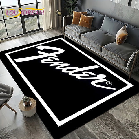 Navak Carpet 27 Style New 3D Fender Retro Guitar Instruments Music Carpet Rug for Living Room Bedroom Home Sofa Decoration,Non-slip Floor Mat