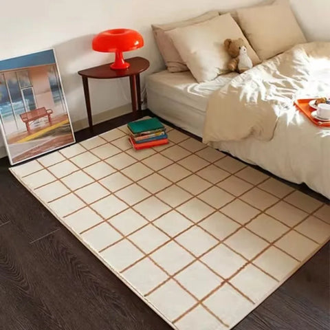 Navak Carpet New Large Plaid Rug for Living Room, Shaggy, Soft, Balcony Floor Mat, Modern Art, Minimalism Area Rugs, Bedroom Carpet 2024