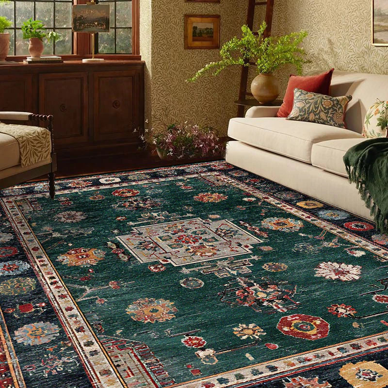 Navak Carpet Persian Retro Rugs for Living Room Christma Decoration Home Sofa Area Plush Carpet Bedroom Bedside Non-slip Washable Foot Mat