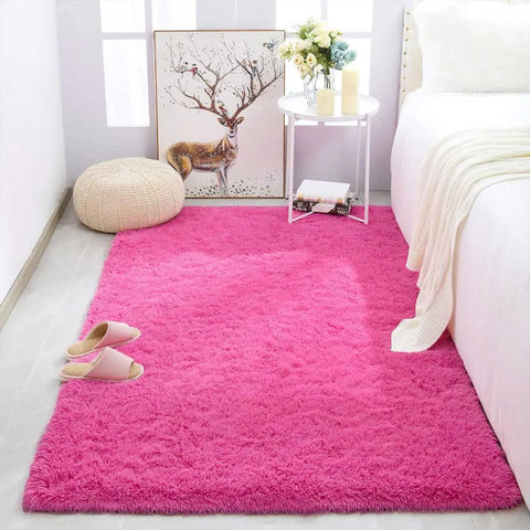 Navak Carpet Pink Bedroom Carpet For Children's Room Cute Girls Floor Soft Mat Living Room Decoration White Fluffy Large Kids Bedside Rugs