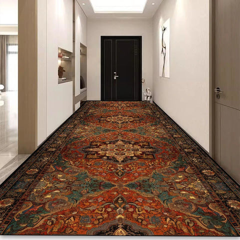 Navak Carpet Bohemian Long Corridor Carpet Luxury Persian Decoration Hallway Rug Non-slip Easy Cleaning Floor Mat Stairway Runners Carpets