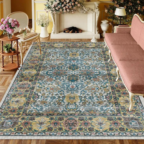 Navak Carpet American Style Retro Carpet Living Room Sofa Bedroom Bedside Study Kitchen Entrance Door Rug Non-slip Light Luxury Decor Mat