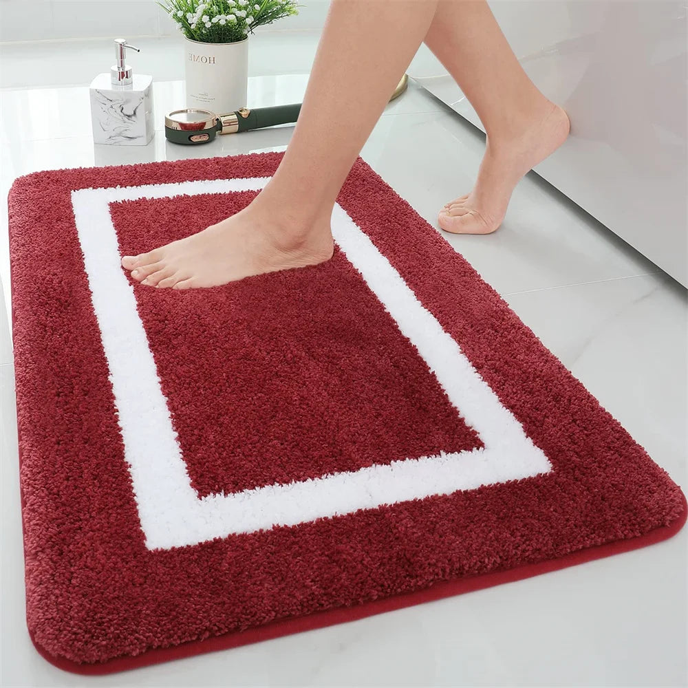 Navak Carpet Olanly Shaggy Bath Mat Microfiber Super Absorbent Bathroom Shower Rug Non-Slip Soft Shower Mats Floor Plush Carpet Foot Wash Mat