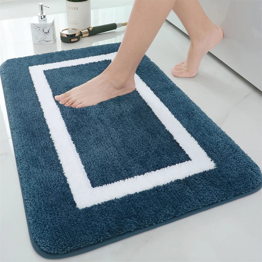 Navak Carpet Olanly Shaggy Bath Mat Microfiber Super Absorbent Bathroom Shower Rug Non-Slip Soft Shower Mats Floor Plush Carpet Foot Wash Mat