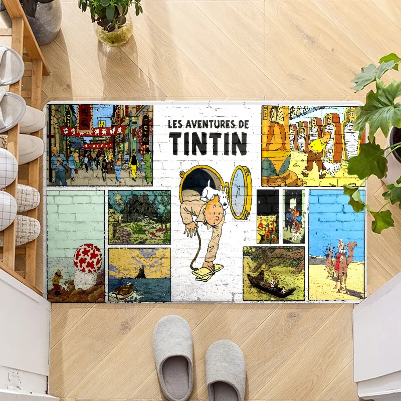 Navak Carpet The Adventures of Tintins Door Mat Entrance Non-slip Doormat Washable Kitchen Carpet Hallway Rugs Bathroom Bath Door Mats